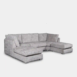 Bishop U Shape Corner Sofa Truffle with Footstool Large Fabric Sofa Suite The Sofa Studio U Shape Sofa