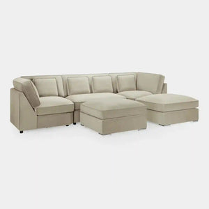 Belgravia Beige U Shape Corner Sofa | Large Fabric U Shaped Sofa Suite The Sofa Studio Living Sofa