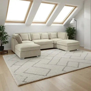 Belgravia Beige U Shape Corner Sofa | Large Fabric U Shaped Sofa Suite The Sofa Studio Living Sofa