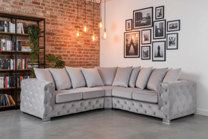 Paris Chesterfield Large Corner Sofa – Luxury Tufted Fabric Sofa – Classic Chesterfield Corner Couch for Living Room The Sofas Studio Corner Sofa