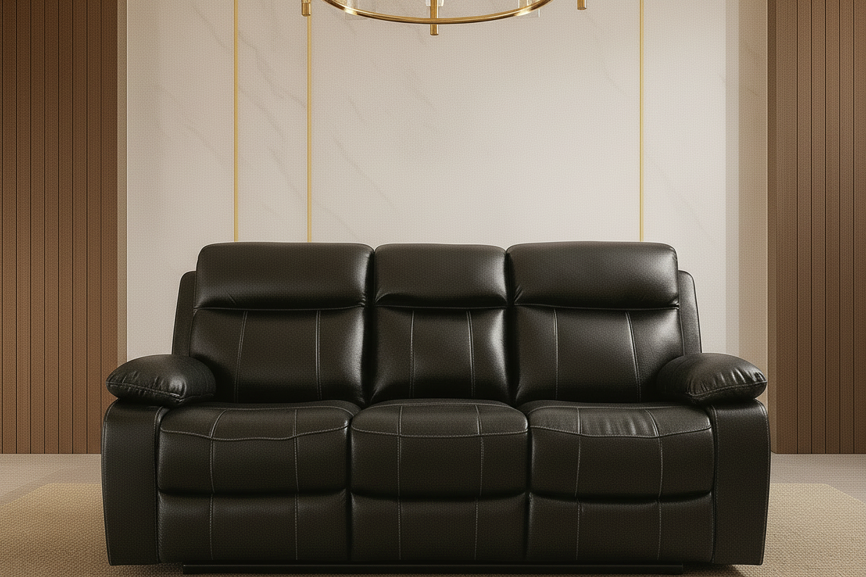 Vancouver 3 Seater Leather Recliner Sofa | Luxury Manual Recliner The Sofas Studio 3 Seater Sofa