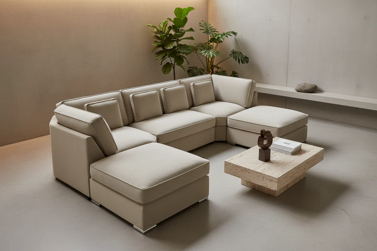 U Shape Fabric Sofa