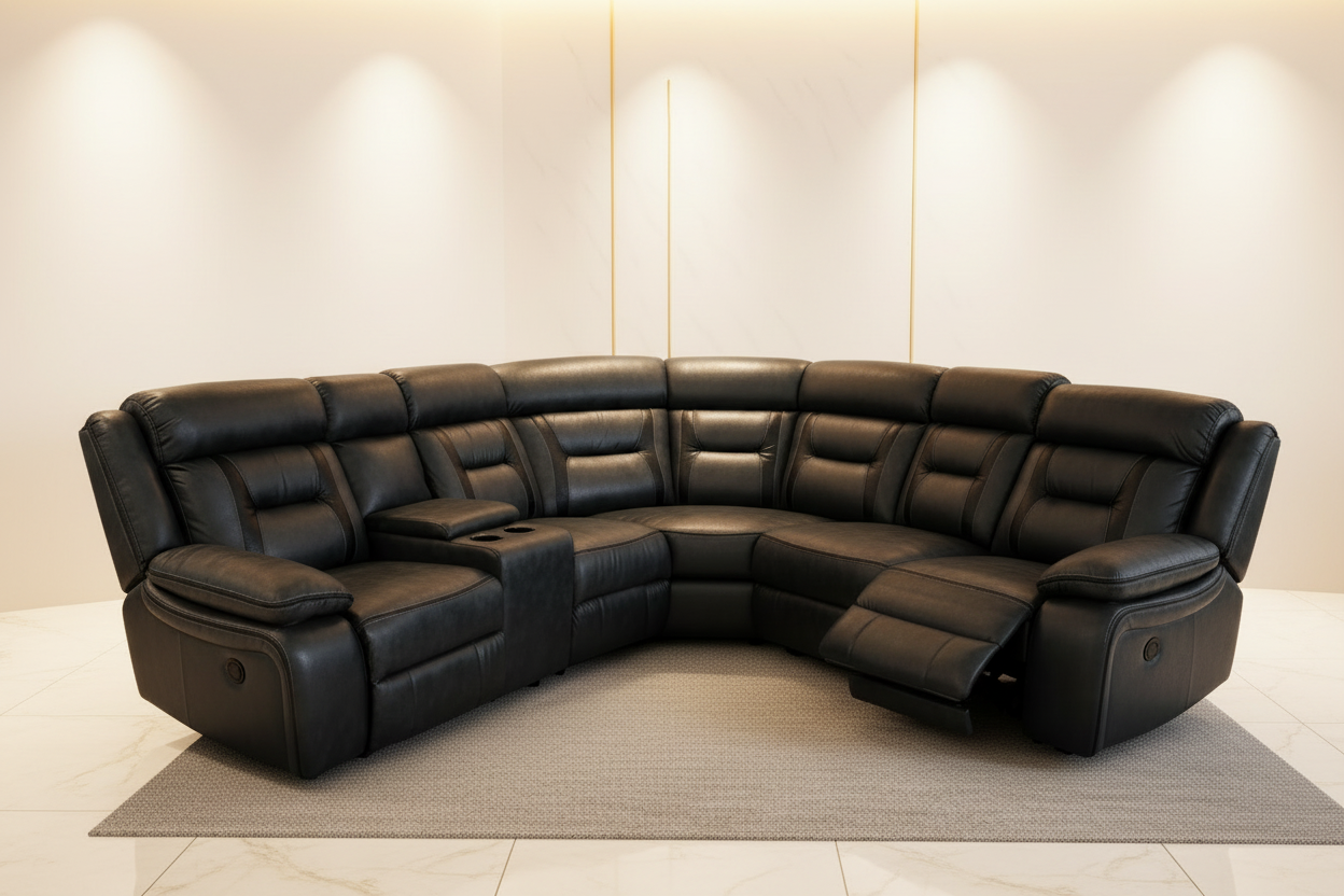 Nova Leather Electric Recliner - Corner Sofa with USB Ports & Cup Holders The Sofas Studio