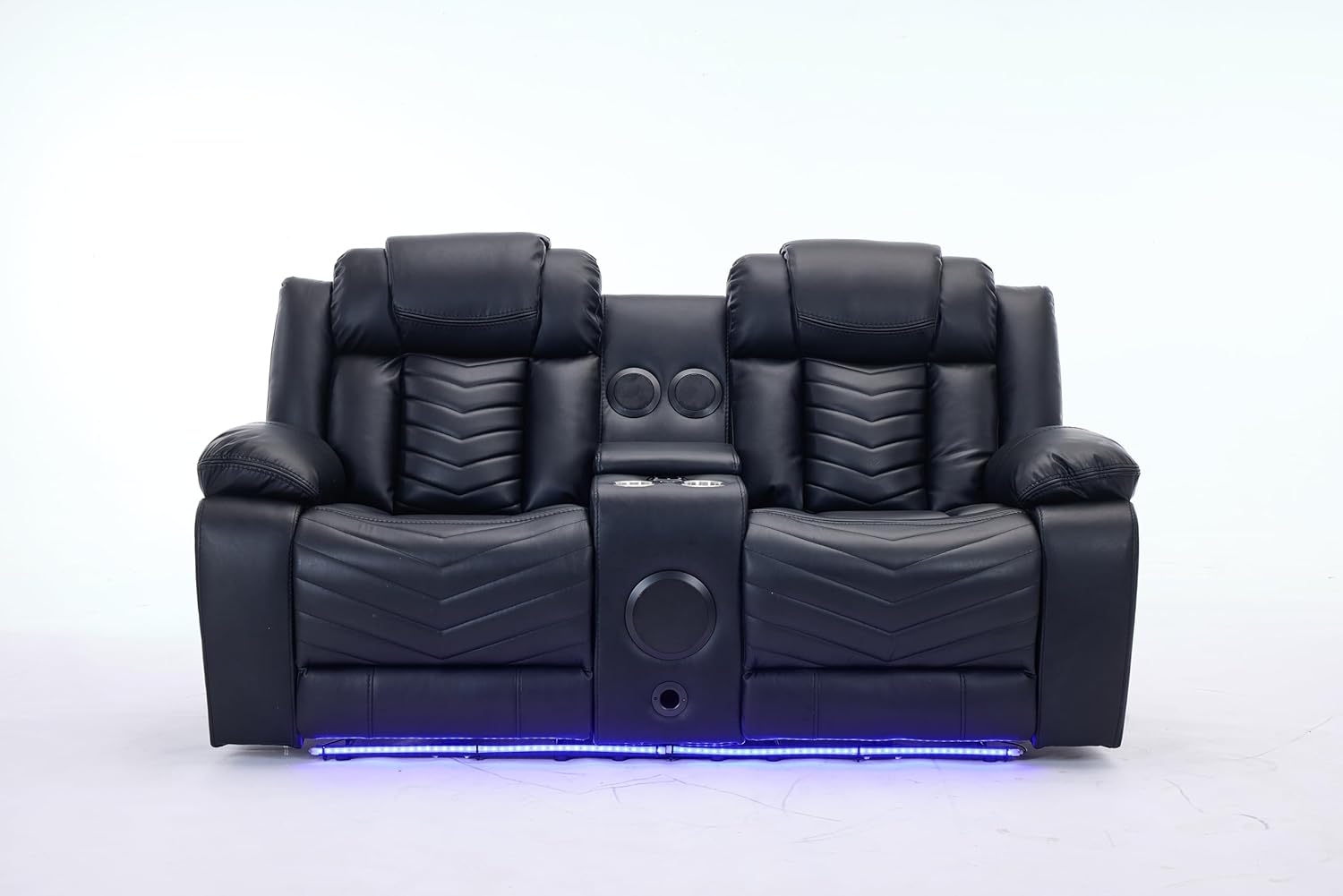 Zeus 2 Seater Leather Electric Recliner Sofa | Luxury Home Cinema Couch with Bluetooth Speakers, LED Lights & USB Charging