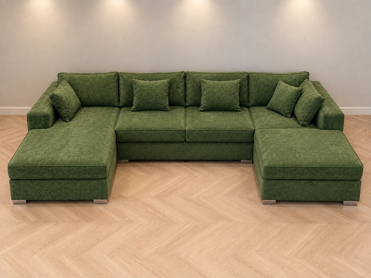 Luxury Green U-Shaped Corner Sofa with Chaise The Sofas Studio U Shape Sofa