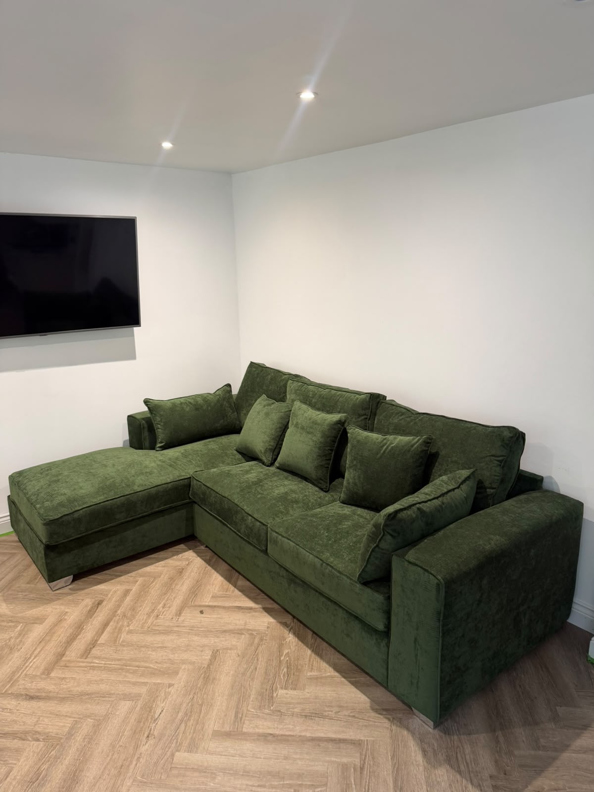 Luxury Green L Shaped Corner Sofa with Chaise The Sofas Studio