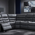 Grey Leather Corner Recliner Sofa – 230 cm x 230 cm