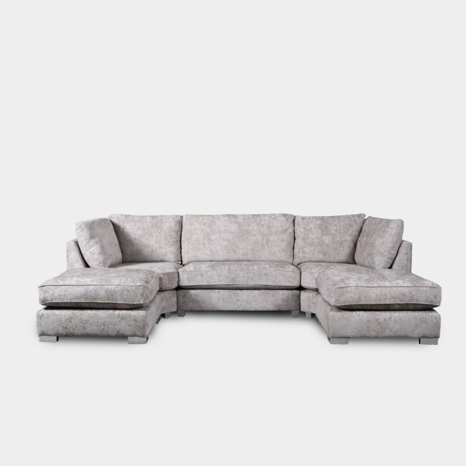Bishop U Shape Corner Sofa Truffle with Footstool Large Fabric Sofa Suite