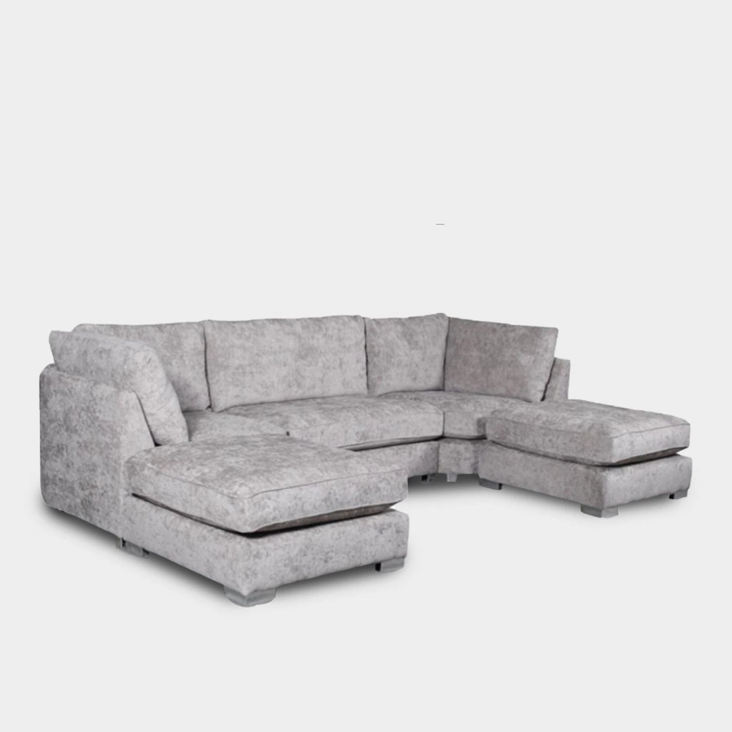 Bishop U Shape Corner Sofa Truffle with Footstool Large Fabric Sofa Suite