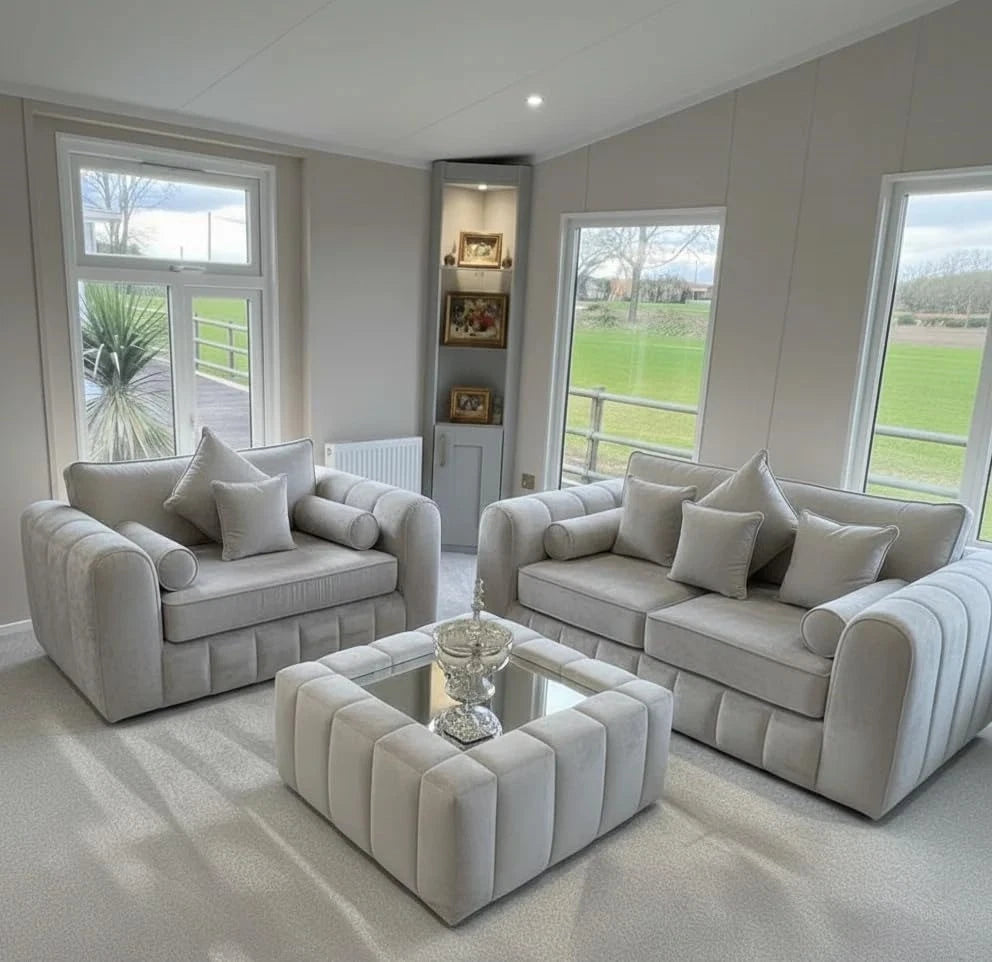 Lilly Fabric Sofa Set 3 + 2 Seater with Free Coffee Table | Modern Living Room